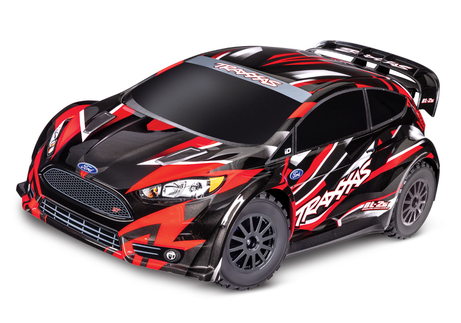 PACK ECO TRAXXAS FIESTA ST RALLY  BL-2S BRUSHLESS Rouge LIPO 2S CHARGEUR SAC OFFERT