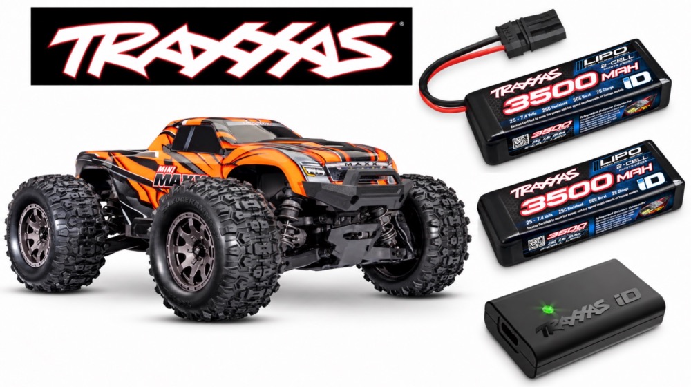 Traxxas Mini Maxx 1/16 4x4 Brushless BL-2S RTR Orange – PACK 2 Batterie 2S + Chargeur USB-C
