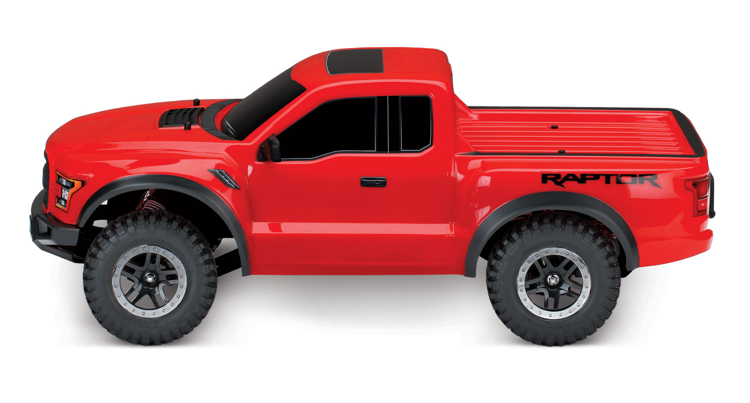 TRAXXAS FORD RAPTOR F-150 ROUGE- 4x2 - 1/10 BRUSHED TQ 2.4GHZ - iD BATTERIE et CHARGEUR