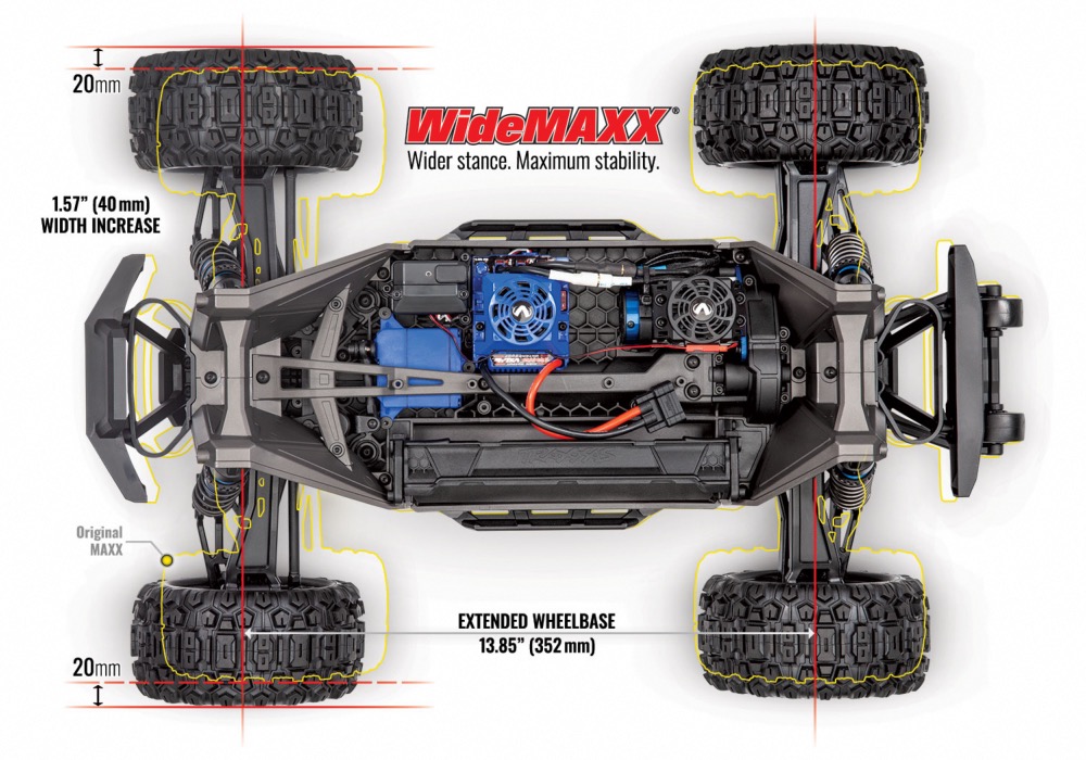 TRAXXAS MAXX 4X4 WIDEMAXX BRUSHLESS BLEU