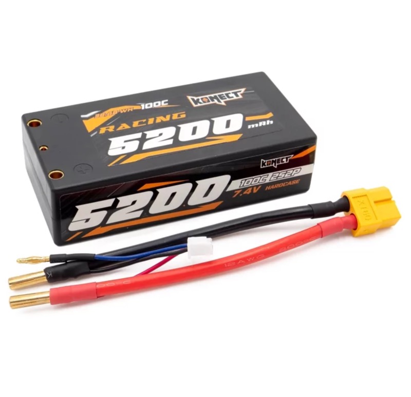 KONECT LIPO 5200 MAH 7.4V 100C - Shorty XT60