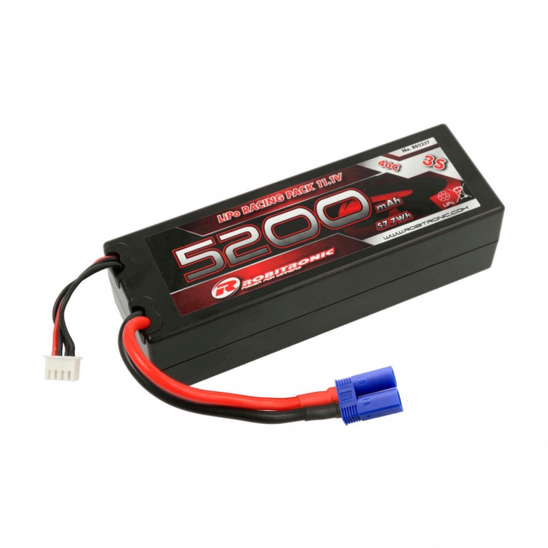 BATTERIE LIPO 3S 11,1V 5200 mah 40C EC5 robitronic