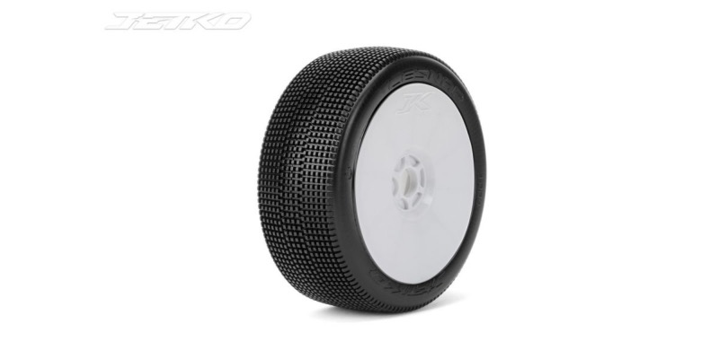 PNEUS BUGGY 1:8 LESNAR SOFT SUR JANTES blanches - JETKO JK1004SGW