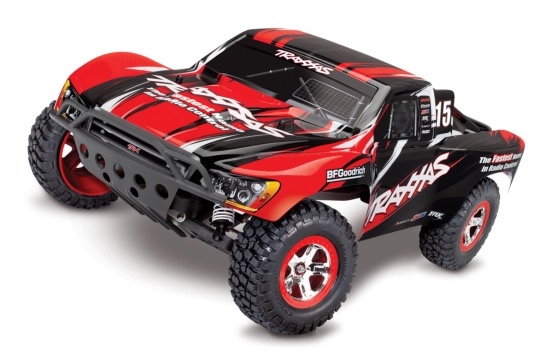 PACK ECO TRAXXAS SLASH - 4x2 - 1/10 BRUSHED ROUGE - AVEC 2 AQ/CH