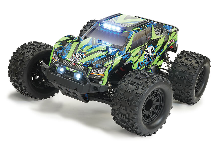 NOUVEAU FTX RAMRAIDER 1/10 BRUSHLESS MONSTER TRUCK RTR - VERT/BLEU