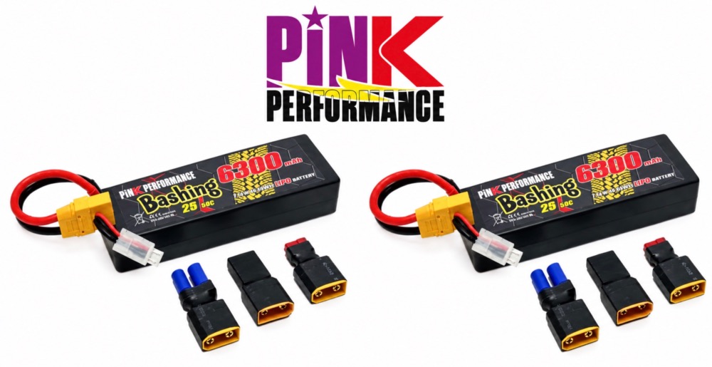 Pink Bashing LiPo 2S 7.4V-6300-50C (Multi) 2 BATTERIES