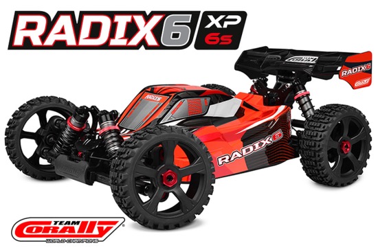 PACK ECO CORALLY RADIX XP BUGGY 1/8 SWB BRUSHLESS RTR LIPO 6S CHARGEUR RAPIDE