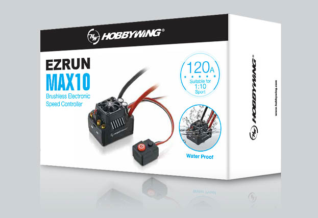 Hobbywing Ezrun MAX10 SCT variateur Sensorless 120 Amp, 2-4s LiPo, BEC 4A