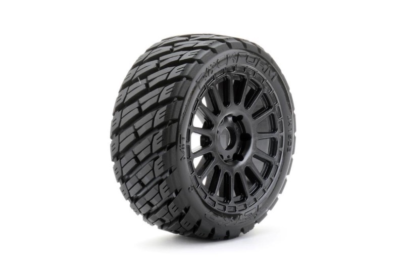 PNEUS EXTREME BUGGY 1:8 ROCKFORM TOILES SUR JANTES NOIRES - JETKO JK1503RB