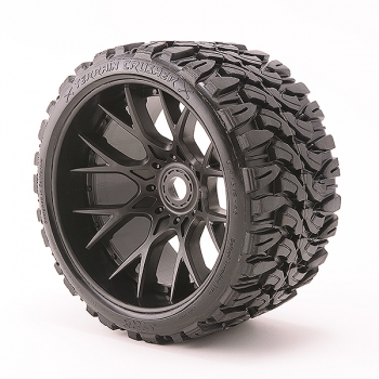 SWEEP SRC1002B PAIRE DE ROUE  TERRAIN CRUSHER BELTED NOIR 17MM 1/2" OFFSET