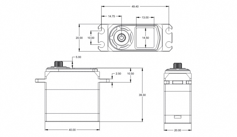 SRT BH9027 servo Brushless HV - High torque CNC aluminium case 25.0kg/0.08sec 7.4V