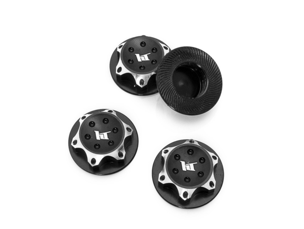 HOBBYTECH HTR-1910001 – Écrous de roues borgne aluminium 17 mm noir pour voiture RC