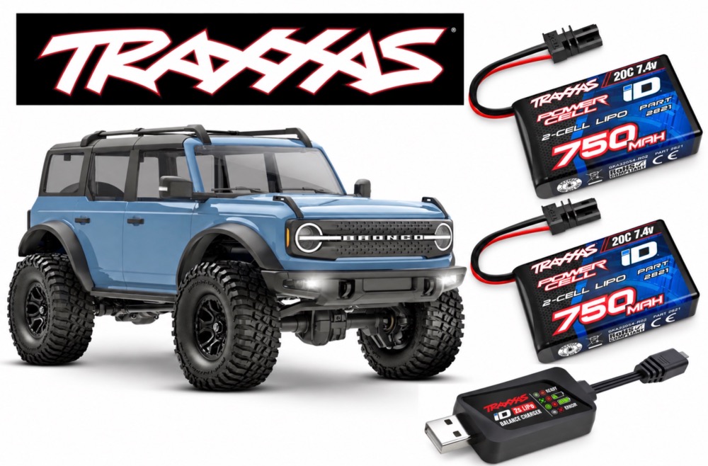 Traxxas TRX-4M Ford Bronco 1/18 4x4 RTR Area 51 – PACK 2 LiPo 2S 750 mAh