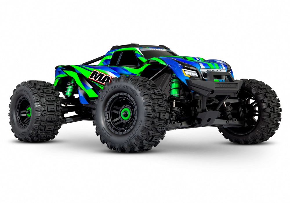 TRAXXAS MAXX 4X4 WIDEMAXX BRUSHLESS VERT AVEC LIPO 6700 mah 2890X et chargeur 2981G + SAC OFFERT