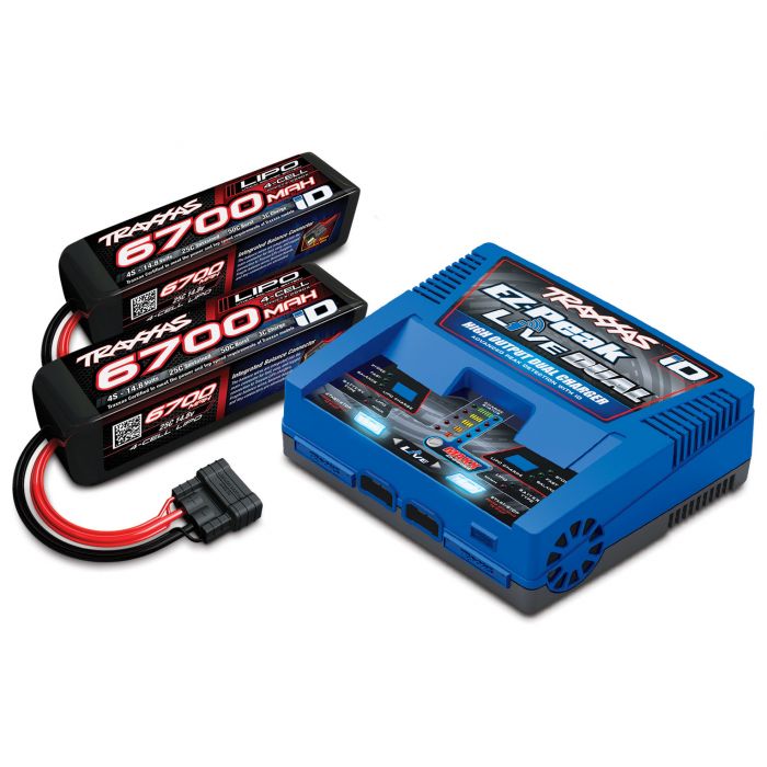 PACK 2 LIPO TRAXXAS 2890X 14,8V 6700MAH 4S 25C – iD MAXX / X-MAXX 8S AVEC CHARGEUR DOUBLE