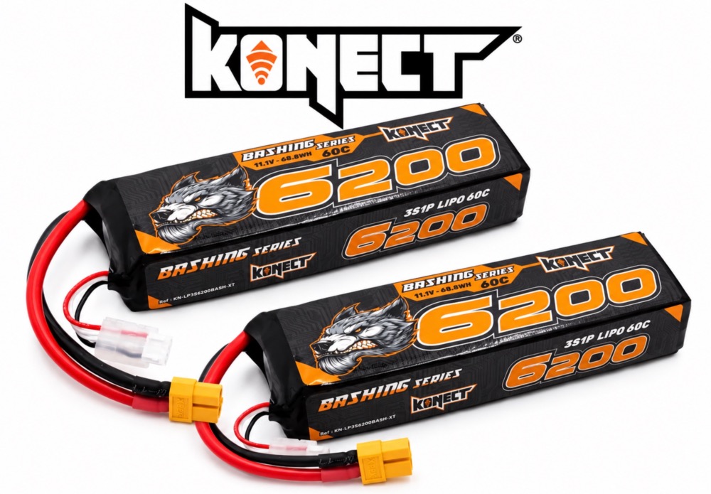 KONECT LIPO 6200MAH 11.1V 60C - Bash XT60 PACK 2 BATTERIES