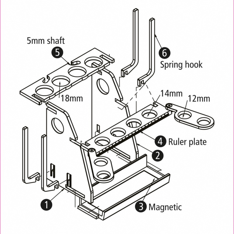 Robitronic support pour amortisseurs avec plateau magnétique R07501