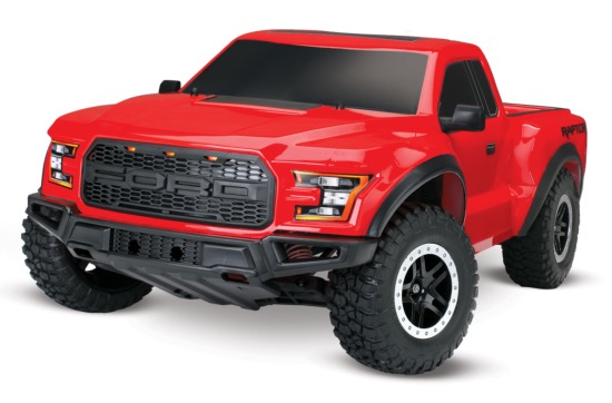 TRAXXAS FORD RAPTOR F-150 ROUGE- 4x2 - 1/10 BRUSHED TQ 2.4GHZ - iD BATTERIE et CHARGEUR
