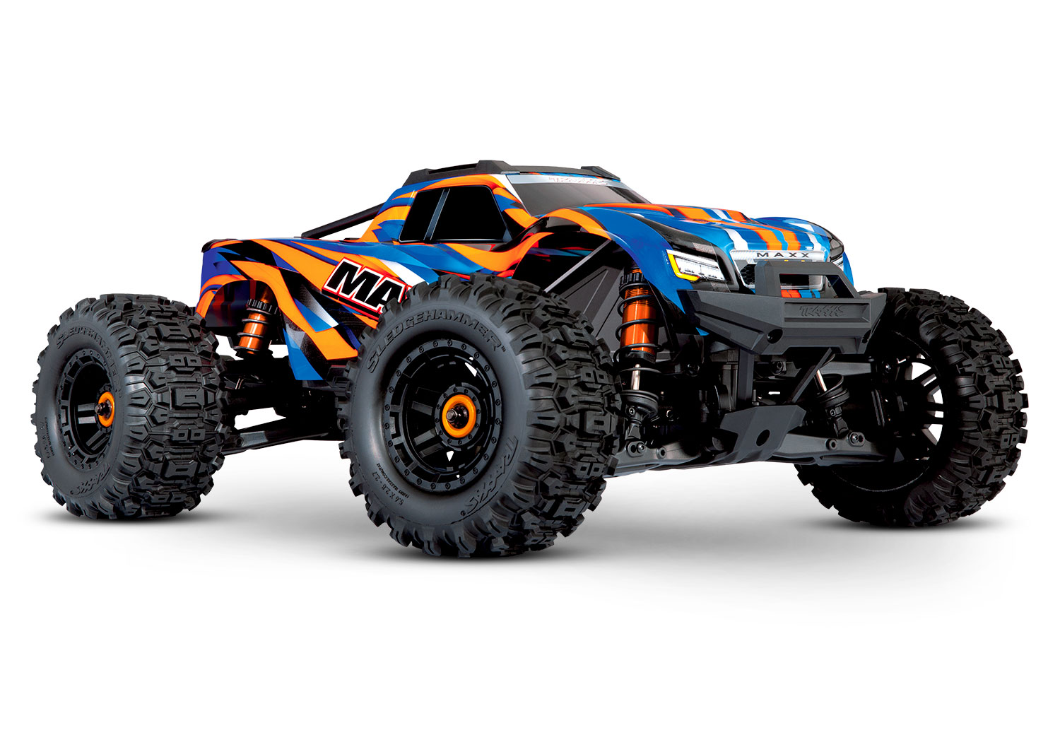 OFFRE SPÉCIALE  TRAXXAS MAXX 4X4 WIDEMAXX BRUSHLESS ORANGE LIPO 4S 5200 MAH