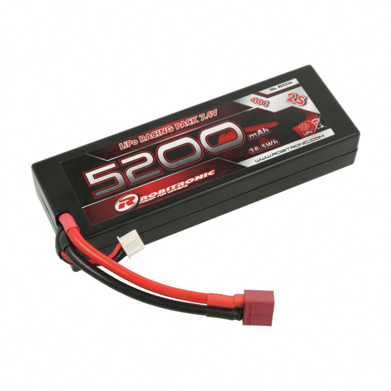 BATTERIE LIPO 2S 7.4V 5200 mah 40C (DEANS) robitronic