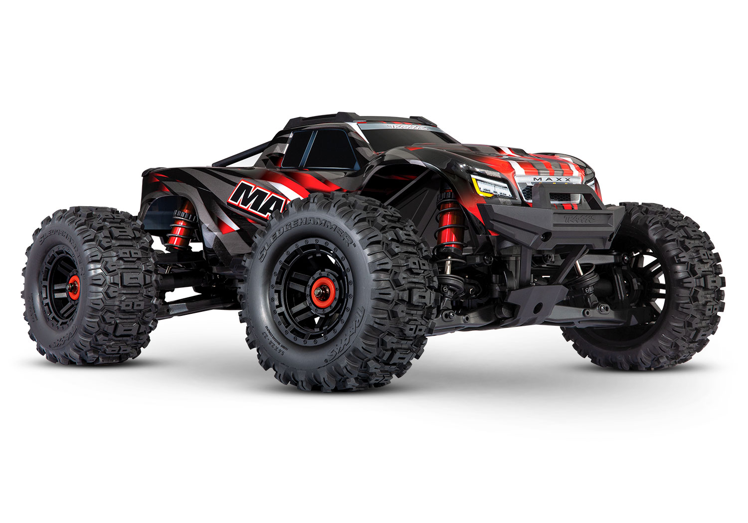 OFFRE SPÉCIALE  TRAXXAS MAXX 4X4 WIDEMAXX BRUSHLESS ROUGE LIPO 4S 5200 MAH