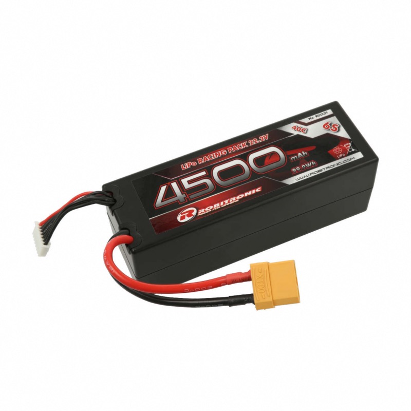 BATTERIE LIPO 6S 22,2V 4500 mah 40C XT90 robitronic