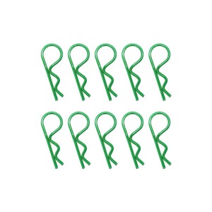 Hobbytech Clips de carrosserie vert anodisés 1/8ème 10pcs HT-502391V