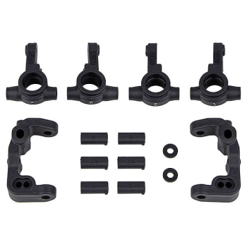 AS91985 TEAM ASSOCIATED RC10B6.4 -1MM SCRUB CASTER AND STEERING BLOCKS, CARBON