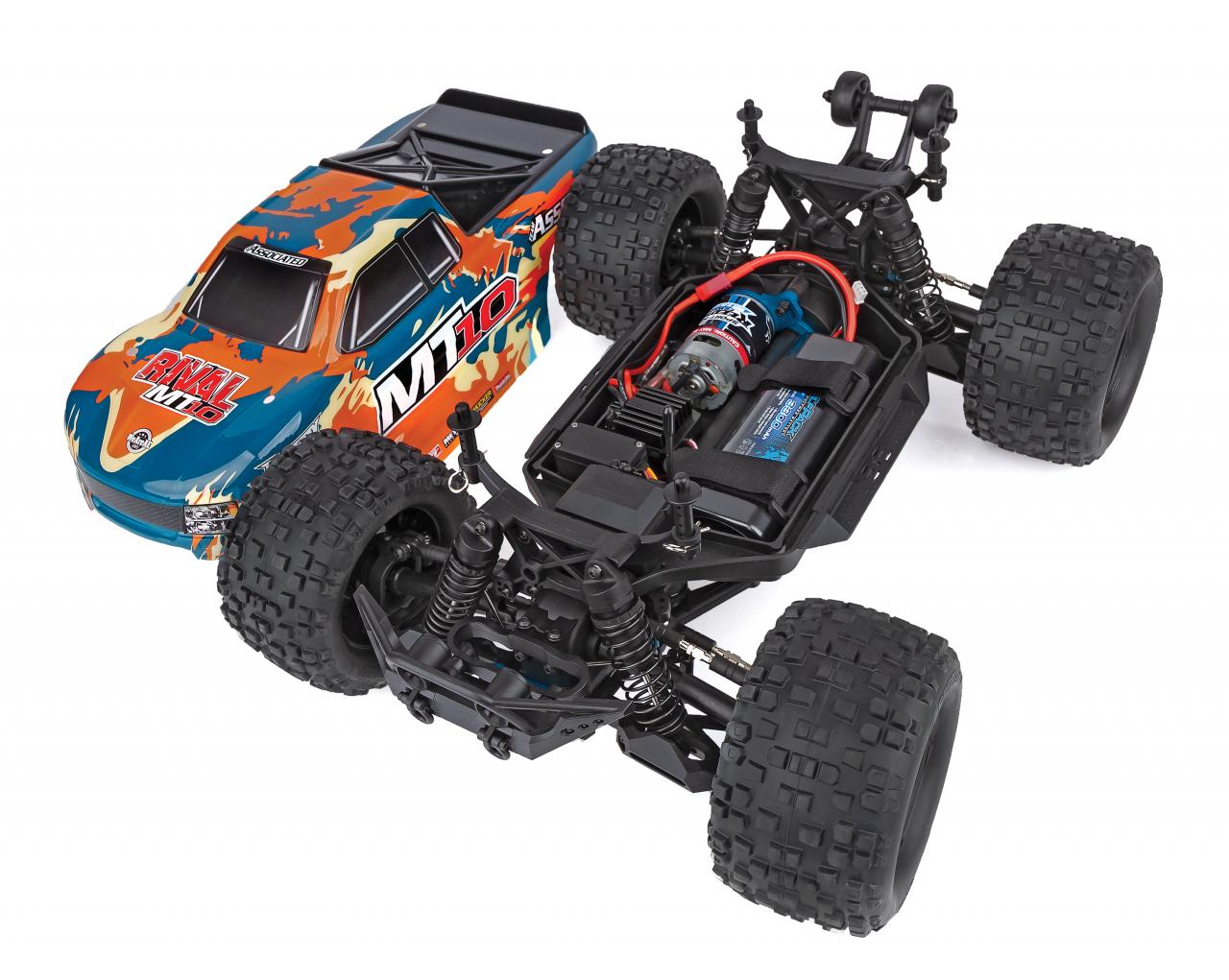 TEAM ASSOCIATED RIVAL MT10 TRUCK 1/10 BRUSHED LIPO 2S ET CHARGEUR
