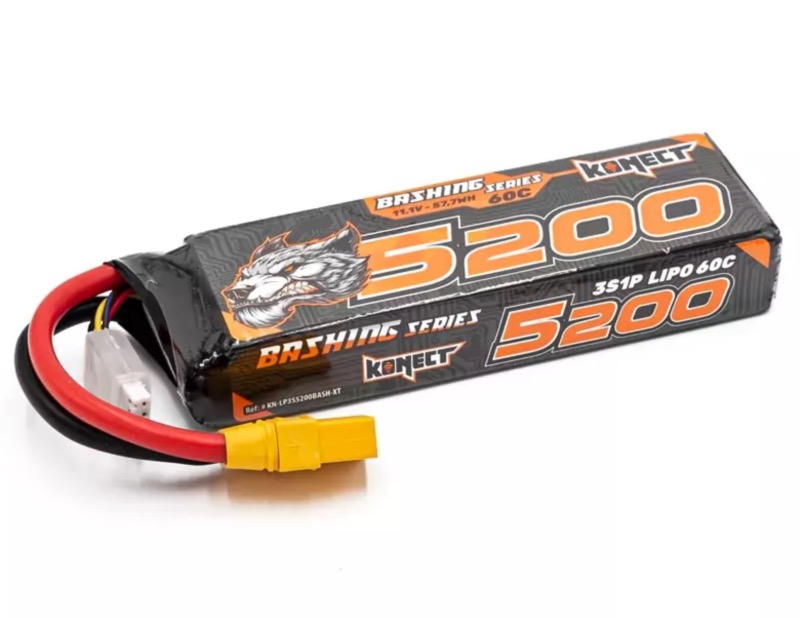 KONECT LIPO 5200MAH 11.1V 60C 3S1P 57.7WH BASH (XT60)