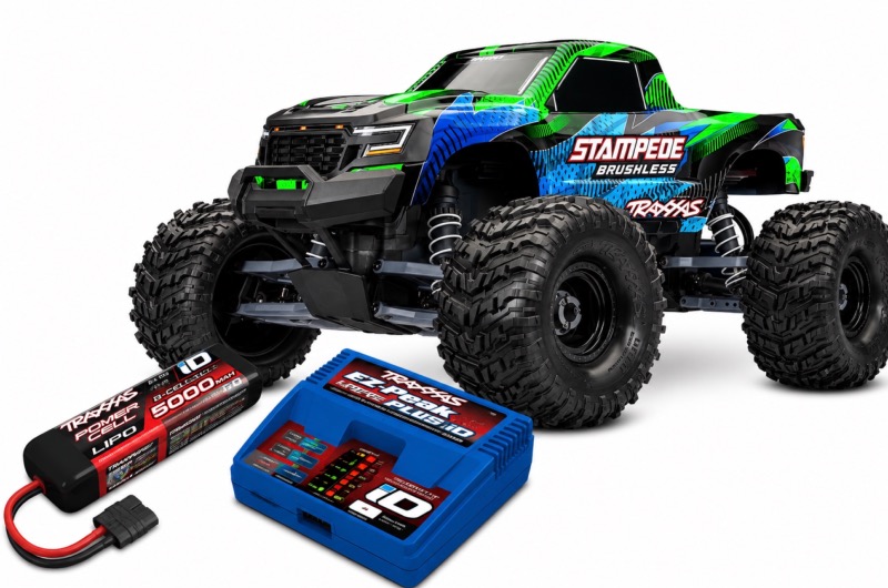 Traxxas Stampede 4X2 VX3 Brushless 1/10 RTR Vert � LiPo 3S + Chargeur