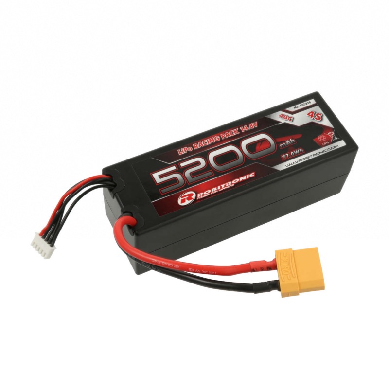 BATTERIE LIPO 4S 14,8V 5200 mah 40C XT90 robitronic