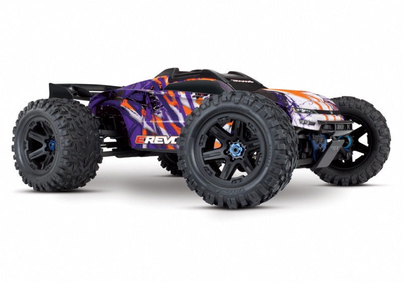 OFFRE SPÉCIALE  TRAXXAS E-REVO - 4x4 - VIOLET - 1/10 BRUSHLESS - TSM - LIPO 6S ET CHARGEUR