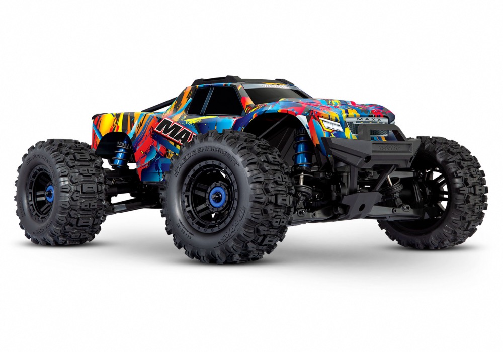 PACK ECO TRAXXAS MAXX 4X4 WIDEMAXX BRUSHLESS ROCK N ROLL 2 LIPO 4S CHARGEUR DOUBLE SAC OFFERT