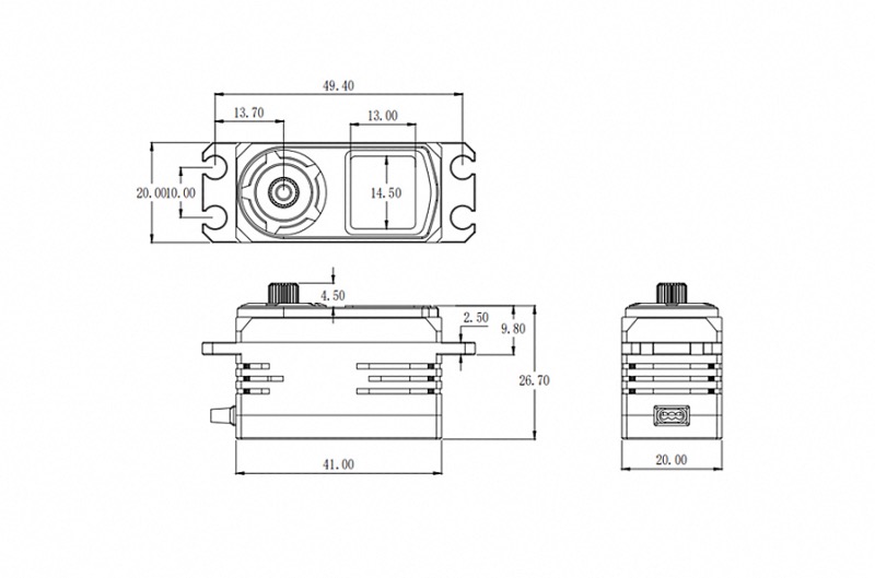 SRT BH815S Servo HV Brushless Low Profile CNC 13.0kg/0.05sec 7.4V