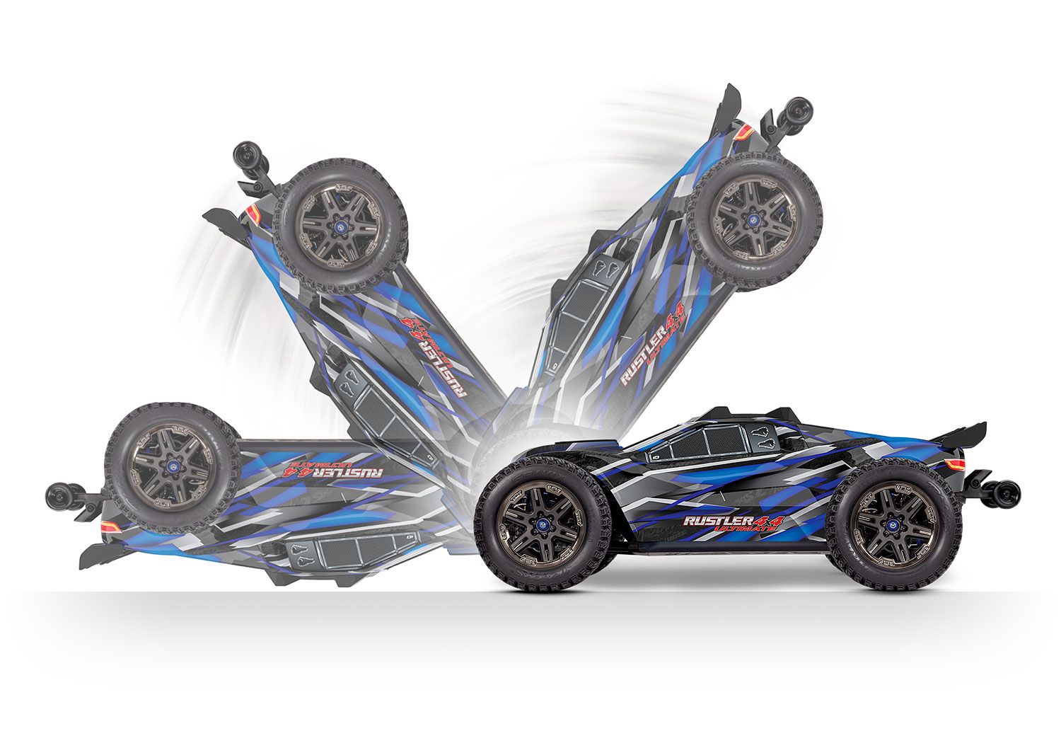 PACK ECO 100% RTR TRAXXAS RUSTLER ULTIMATE VXL 4X4 BLEU LIPO 3S 5000 MAH CHARGEUR SAC TRAXXAS OFFERT