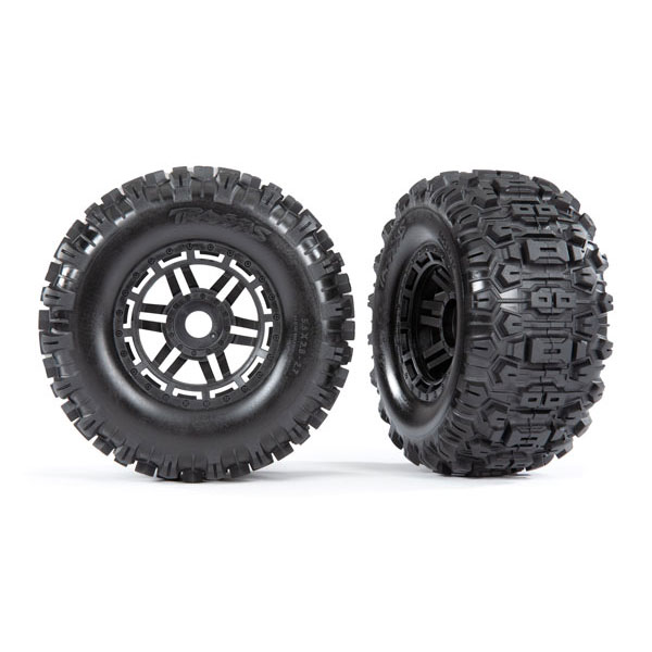 TRAXXAS TRX8973 ROUES MONTEES COLLEES NOIRES SLEDGEHAMMER – MAXX (2)