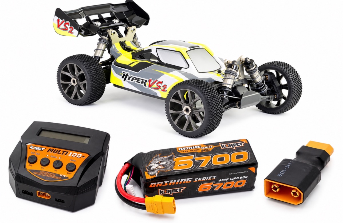Pack Économique Hobao Hyper VS2E 1/8 Brushless 4WD 150A + LiPo 4S