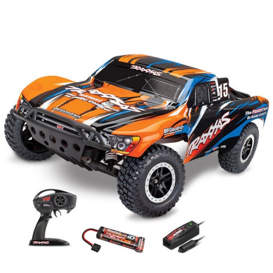 TRAXXAS SLASH - 4x2 - 1/10 BRUSHED ORANGE X - AVEC AQ/CH allume cigare