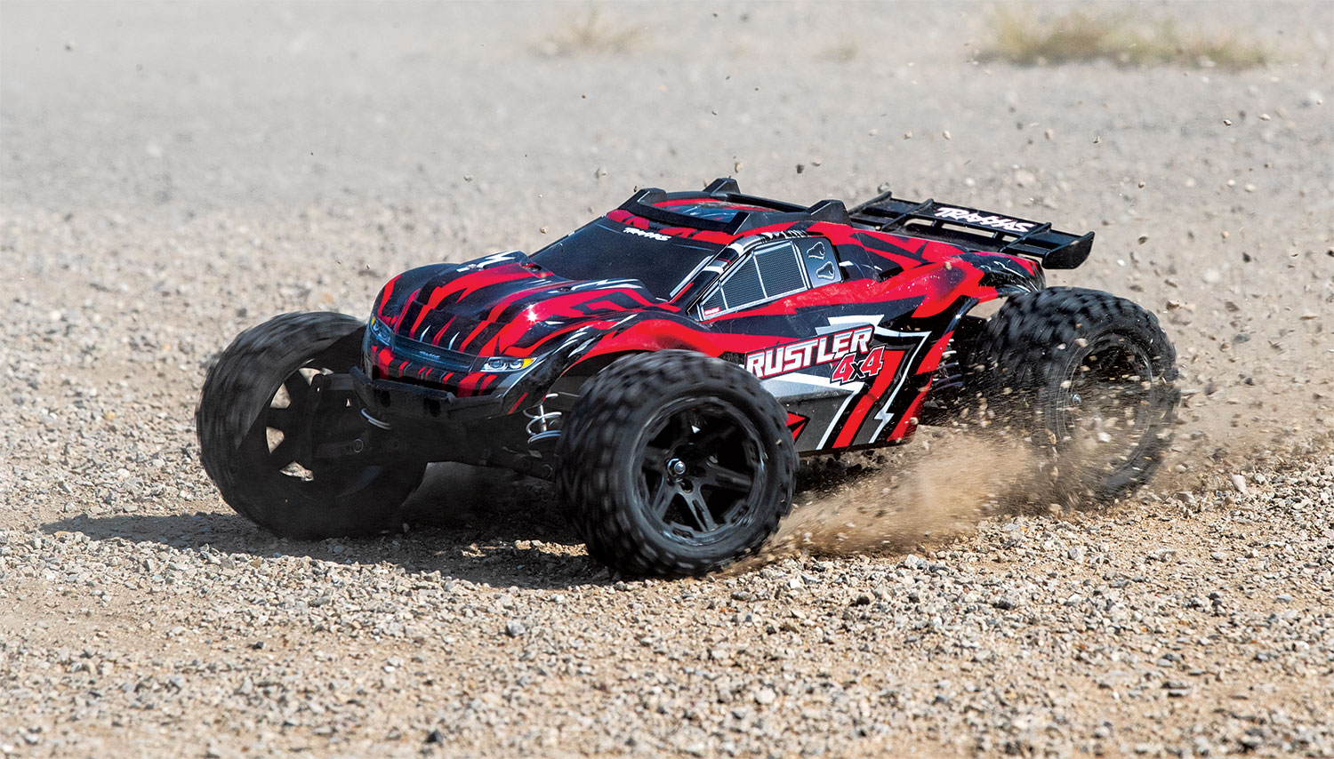 TRAXXAS RUSTLER- 4x4 - ROUGE - 1/10 BRUSHED RTR