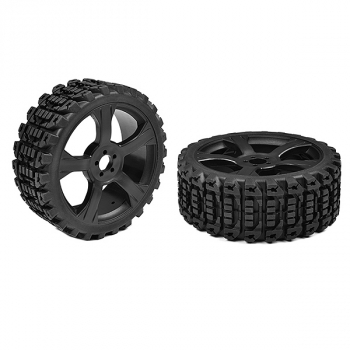 CORALLY OFF-ROAD 1/8 BUGGY TYRES XPRIT GLUED ON BLACK RIMS 1