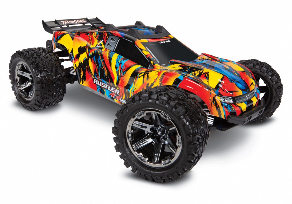 OFFRE SPÉCIALE  TRAXXAS RUSTLER- 4x4 - SOLAR - 1/10 VXL BRUSHLESS - TSM AVEC LIPO 2S ET CHARGEUR
