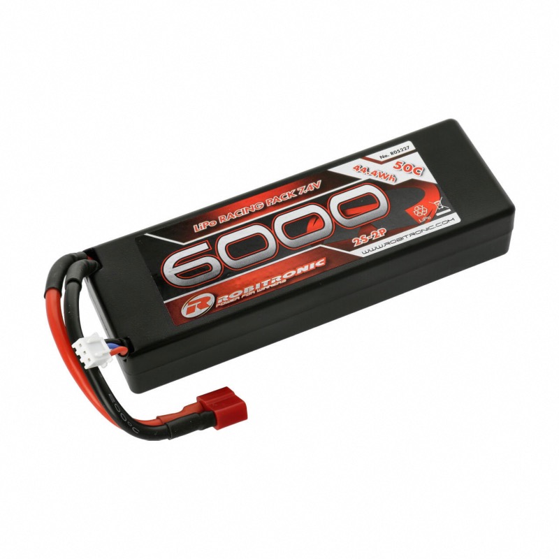 BATTERIE LIPO 2S 7.4V 6000 mah 50C DEANS robitronic