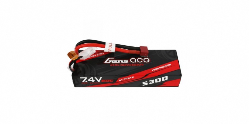 Gens ace Batterie LiPo 2S 7.4V-5300-60C (Deans)