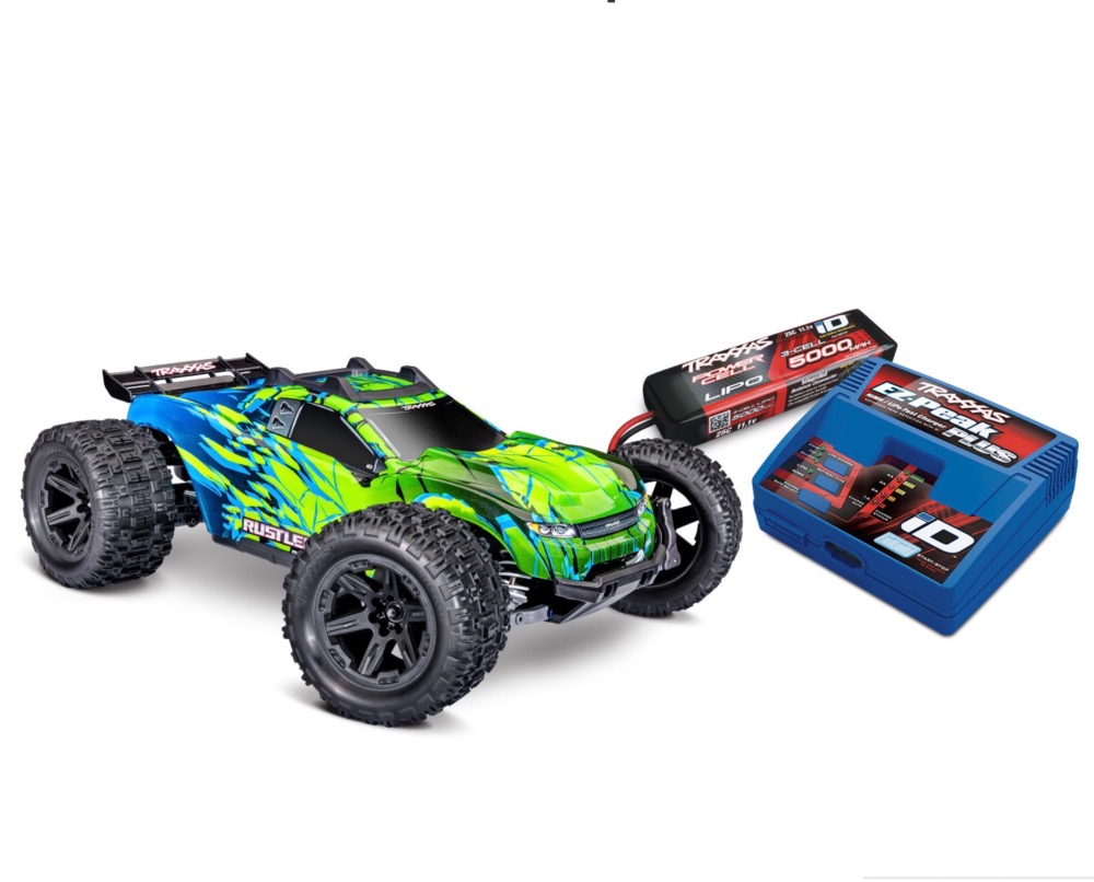 Traxxas Rustler 4X4 VX3 – stadium truck RC Brushless 1/10 RTR LIPO 3S CHARGEUR - VERT